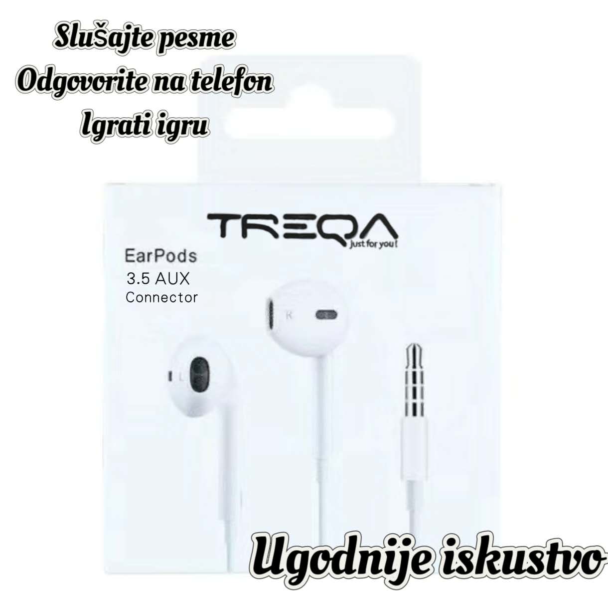 TREQA EarPods sa 3.5 mm AUX Konektorom