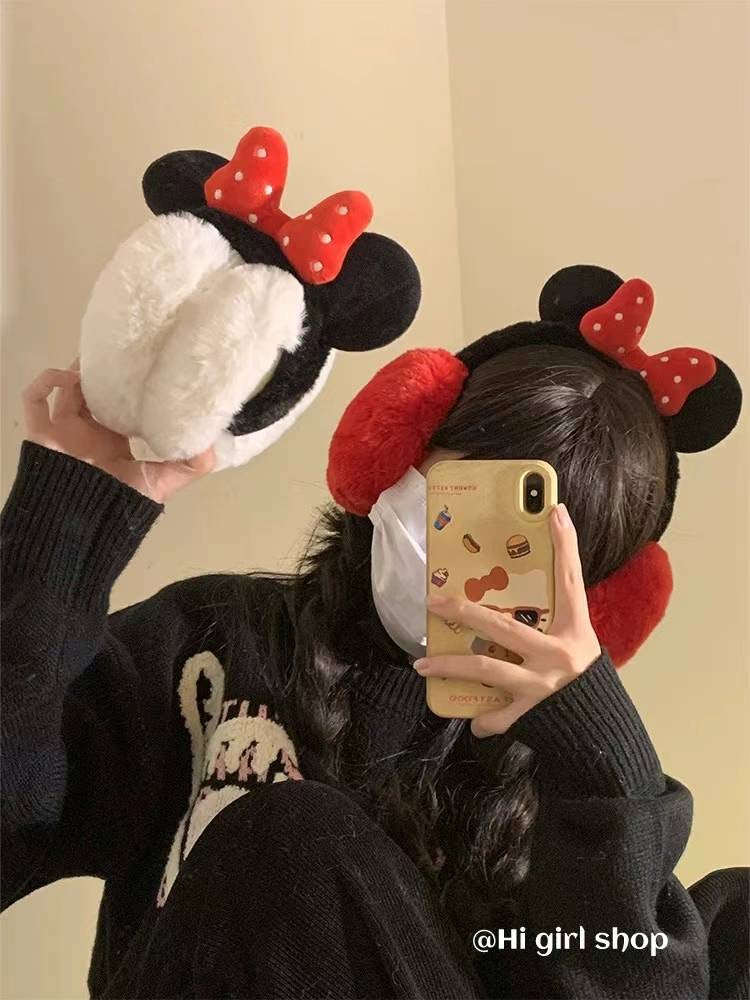 Grejači za uši Minnie Mouse sa mašnicom