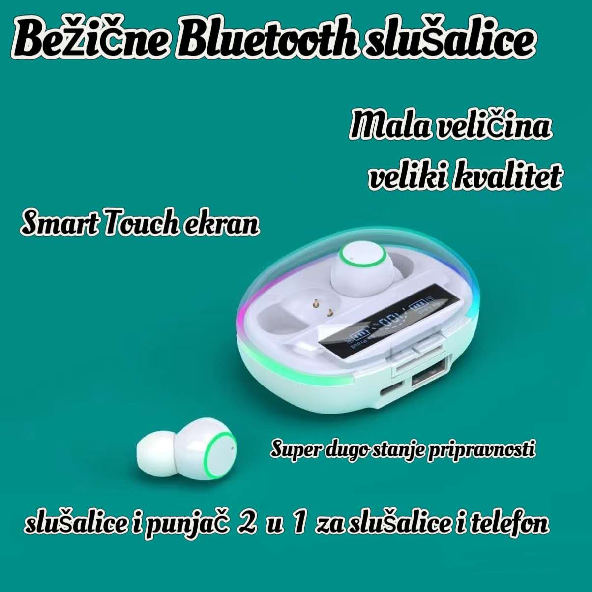 Bežične Bluetooth Slušalice sa Pametnim Ekranom